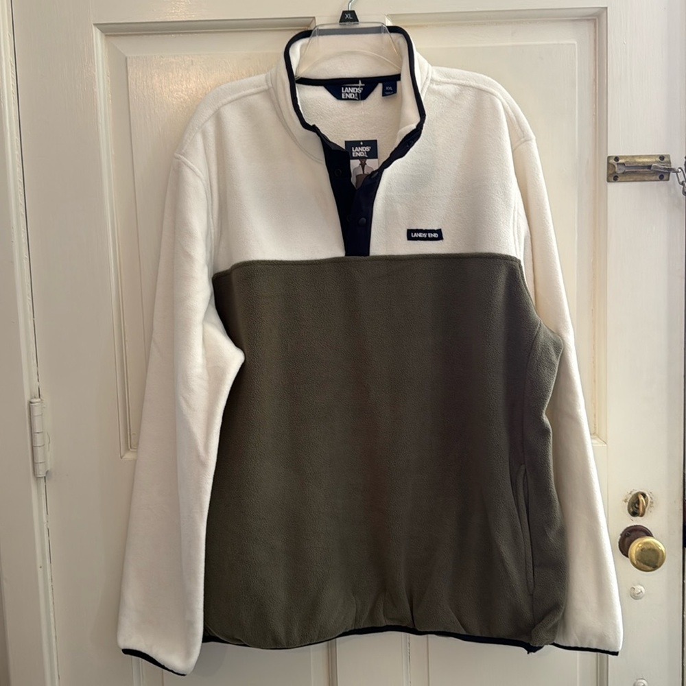 Lands End Fleece Pullover with Snaps